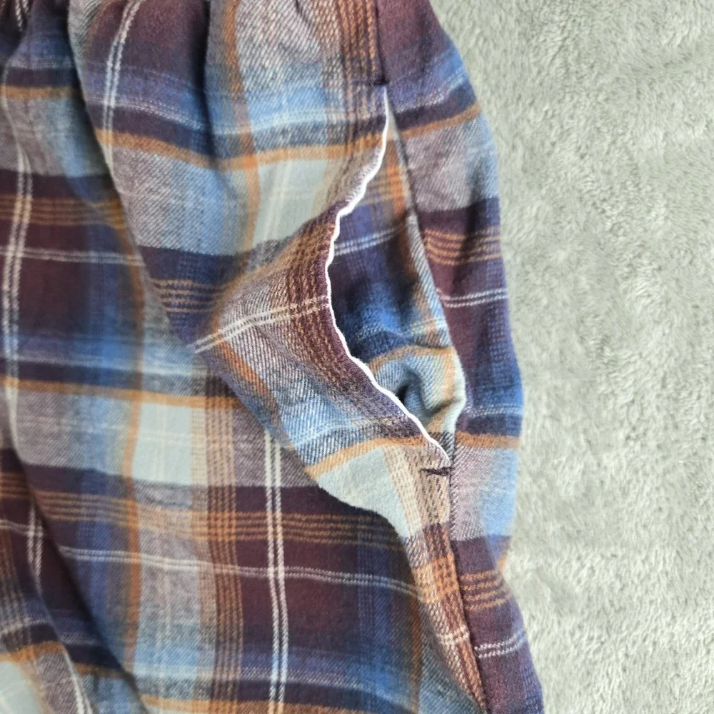 Fifty7 By Jacks Surfboards Shorts Mens Small 26x7 Blue‎ Burgundy Plaid Flannel